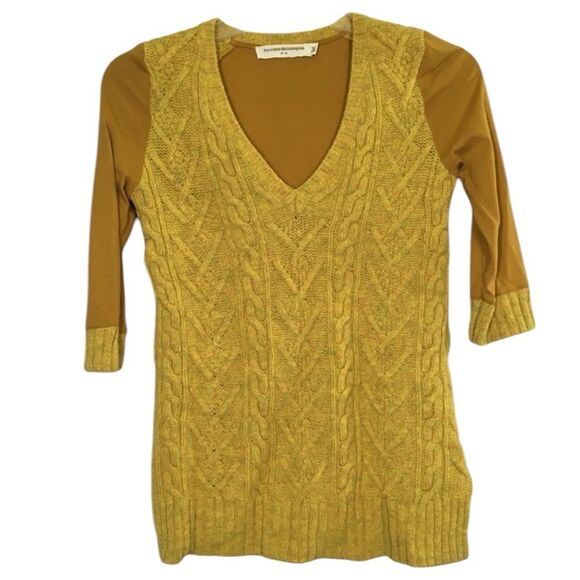 ANTHRO | PILCRO‎ & THE LETTER PRESS BOHO WOOL  BLEND DUALLY CLAD MUSTARD SWEATER - Picture 1 of 13